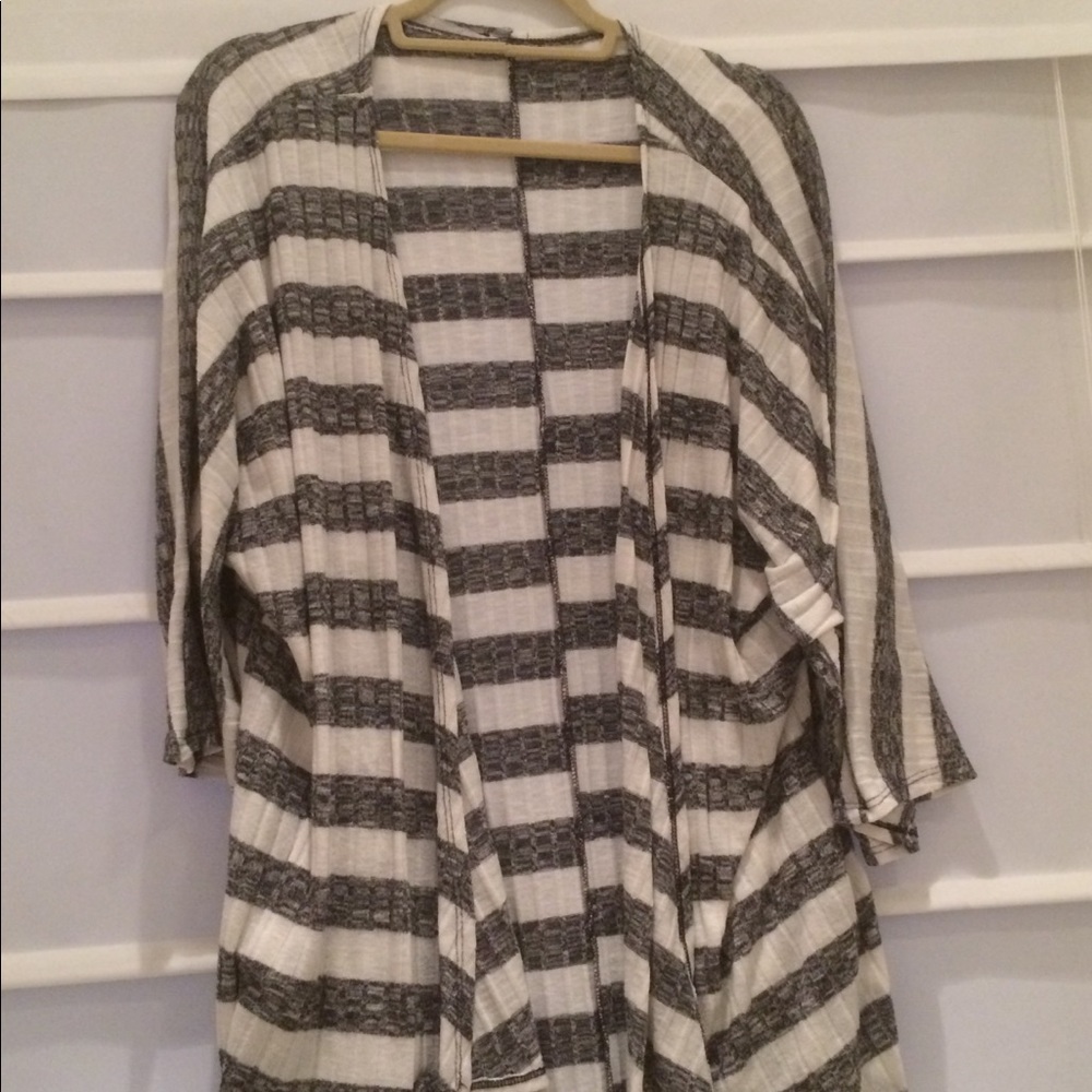 Gray and white striped LuLaRoe
